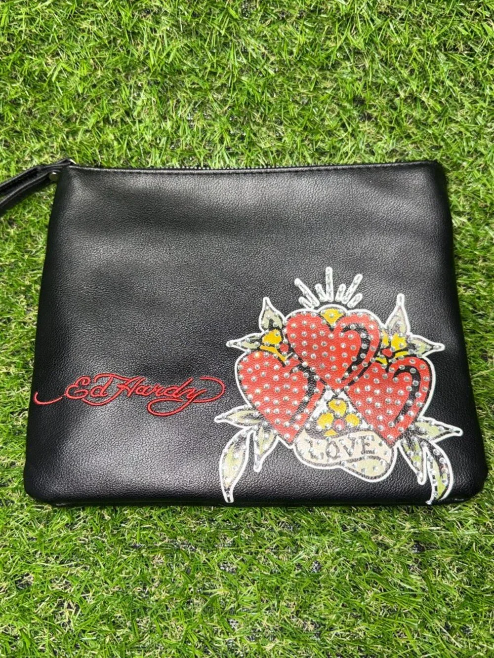 ED HARDY WOMANS BLACK WRISTLET WALLET